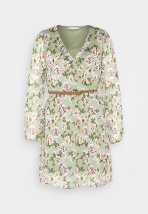 ONLY, ONLMEDINA WRAP BELTED DRESS - Hverdagskjole - balsam green