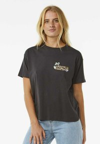 Rip Curl TIKI TROPICS - T-shirt con stampa - washed black