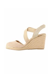 WIDE FIT - MID CLOSED TOE CROSS  - Augsti papēži - nude