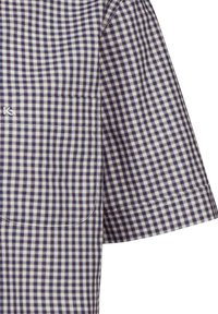 Camicia a maniche corte in motivo vichy navy e bianco, con taschino sul petto e logo ricamato. Tessuto di cotone con superficie liscia.