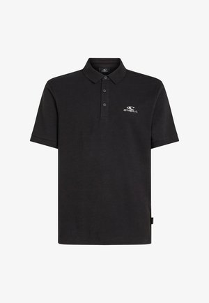 Schwarz Polo-Shirt aus weichem Stoff, mit einem Zwei-Knopf-Verschluss, kurzen Ärmeln und einem kleinen weißen O'Neill-Logo auf der Brust.