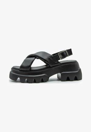 Platform sandals - kalbnappa schwarz