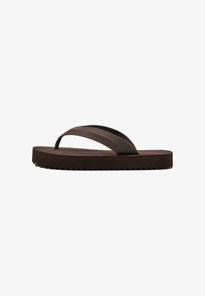 OYSHO, TEXTURED PLATFORM BEACH SANDALS - Obuća za bazen - dark brown