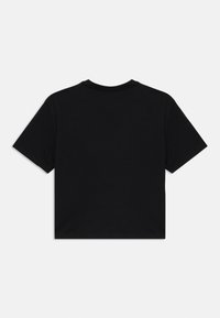 Black short-sleeve t-shirt made of soft cotton. Features a crew neck and a simple, clean design without graphics or embellishments.