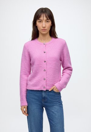 ONLY, ONLKERRY PIUMO LS BUTTON CARDIGAN CC KNT - Gilet - super pink / silver heart