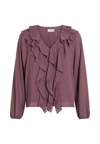 Lilla bluse laget av lett stoff, med V-hals, lange ermer og volangdetaljer foran. Løs passform med elastiske mansjetter.