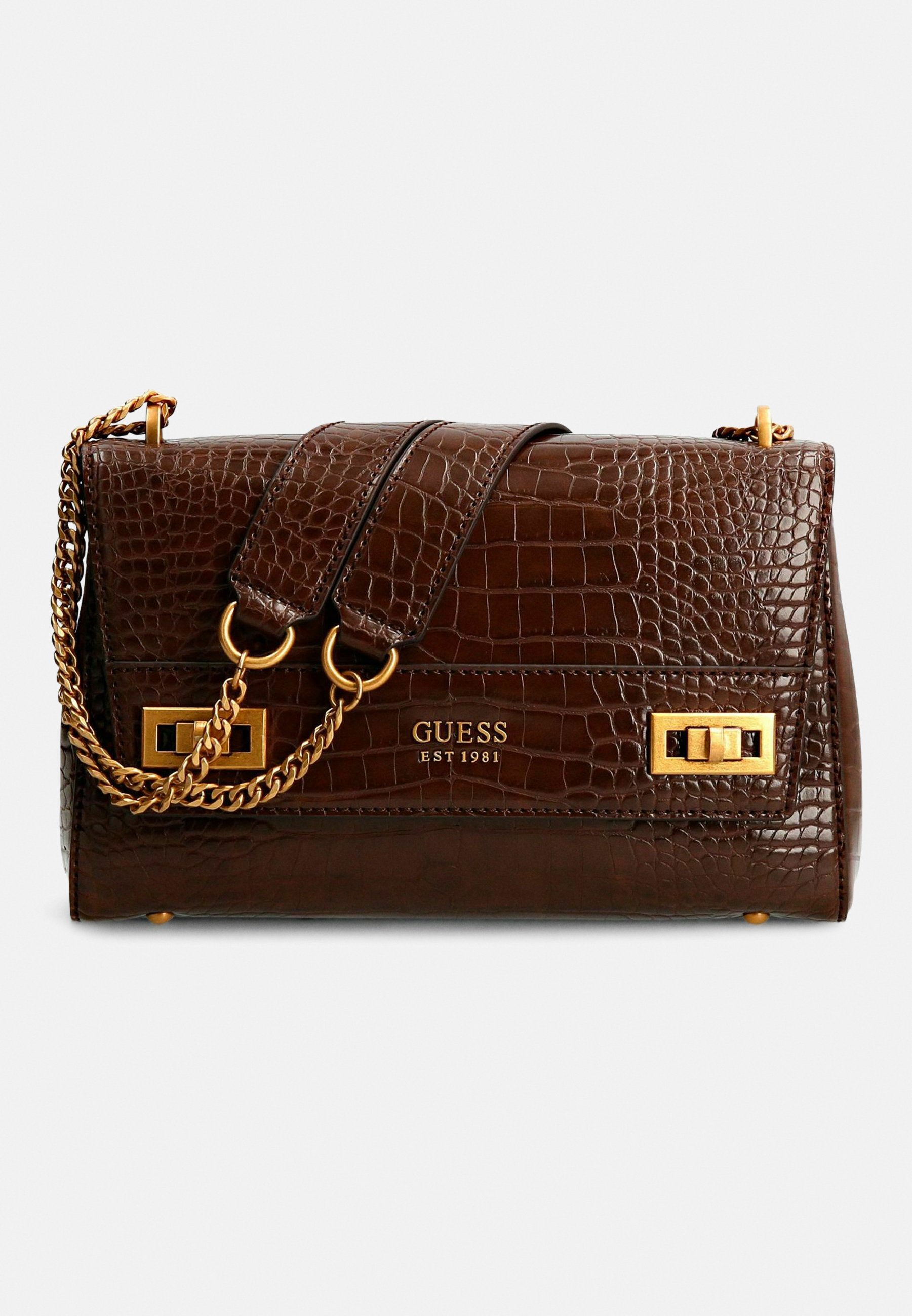 guess suitcase brown