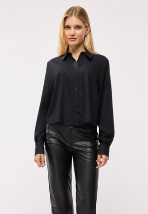 Terranova, CAMICIA CROP A TINTA UNITA - Camicia - nero