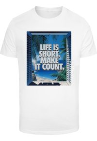 LIFE S SHORT  - Trükipildiga T-särk - white