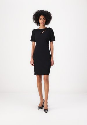 FRONT TWIST DRESS - Etui-jurk - black