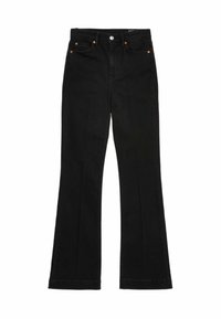 HIGH WAISTED CREASE FRONT - Široké džíny - black