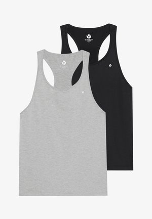 2 PACK - Débardeur - black/mottled light grey