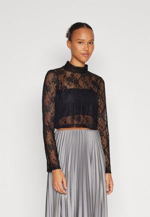 ONLY ONLHELENA HIGH NECK LACE  - Μπλούζα με μακριά μανίκια - black