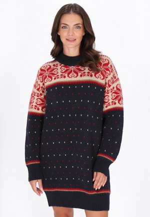 Rochie tricotată - navy multicolor