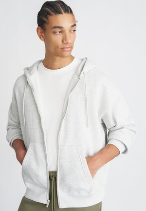 Zip-up sweatshirt - grey heather/white