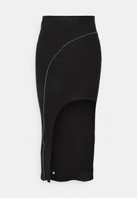 IN THE STYLE LIBERTY EXPOSED THIGH SPLIT MIDI SKIRT - Saia lápis - black