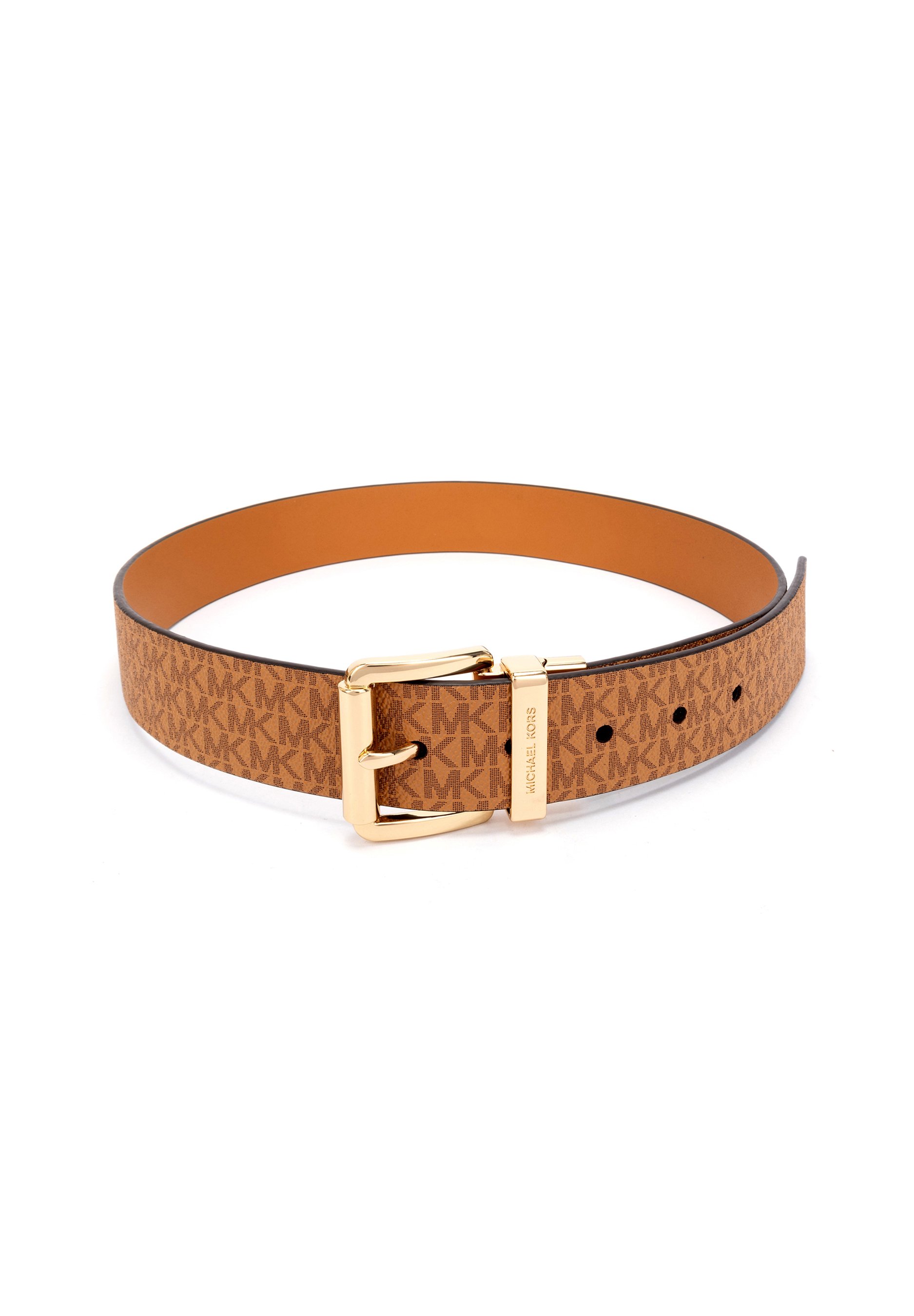 Michael Kors Reversible Faux Leather Belt in Cognac and Gold Size XL Michael Kors Reversible Logo Leather Belt | Neiman Marcus main image 3