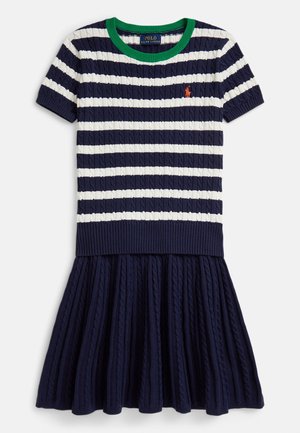 STRIPED COTTON SWEATER & SKIRT SET - A-lõikeline seelik - newport navy