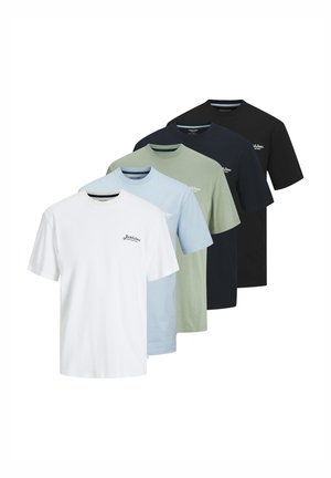 FRONTPRINT 5PK - Print T-shirt - black white sky iceberg chambray