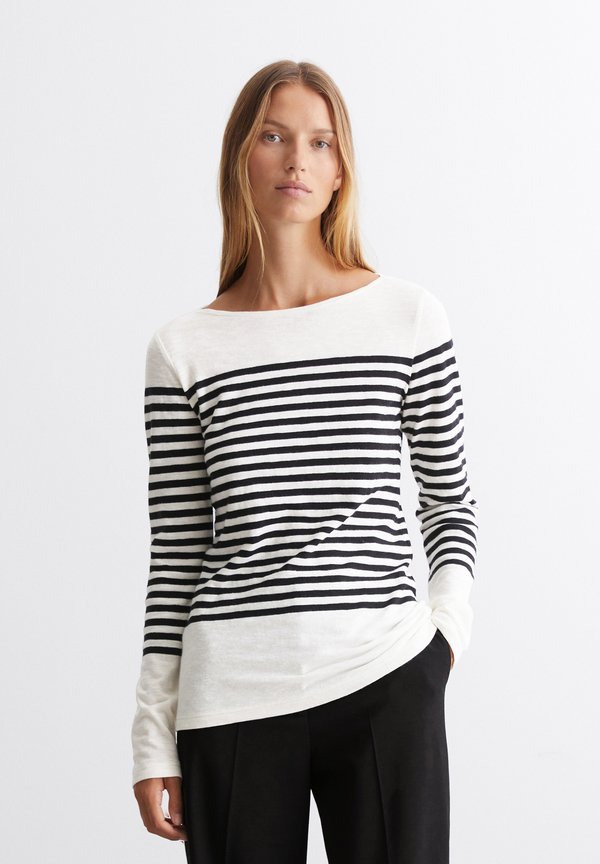 LONG SLEEVE BOAT NECK STRIPED - Long sleeved top - multi