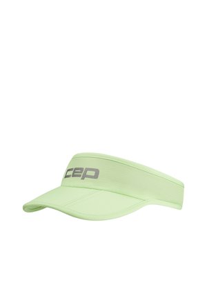 Light green sports visor with a curved brim and gray "cep" logo on the front band.