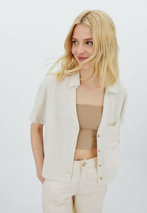 Button-down blouse - stone