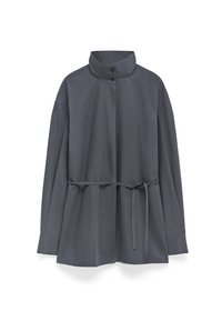 BAND COLLAR WITH BELT - Button-down blouse - dark grey