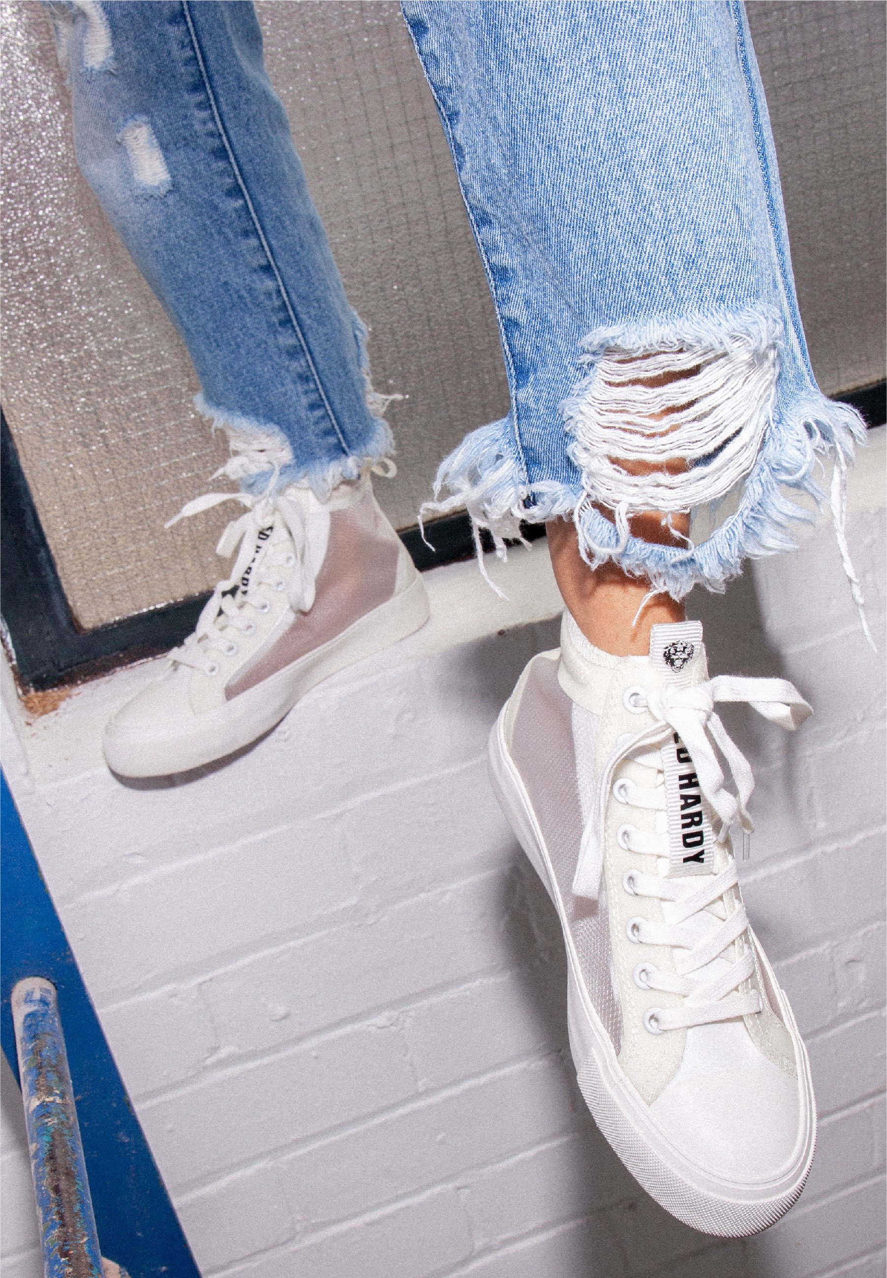 smart high top trainers