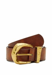 Stradivarius WITH AN IRREGULAR HAMMERED BUCKLE - Pas - brown