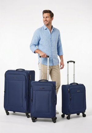 FRANKY, MELBOURNE 3.0 4-ROLLEN KOFFERSET 3TLG. MIT DEHNFALTE UNISEX - Kofferset - dark blue