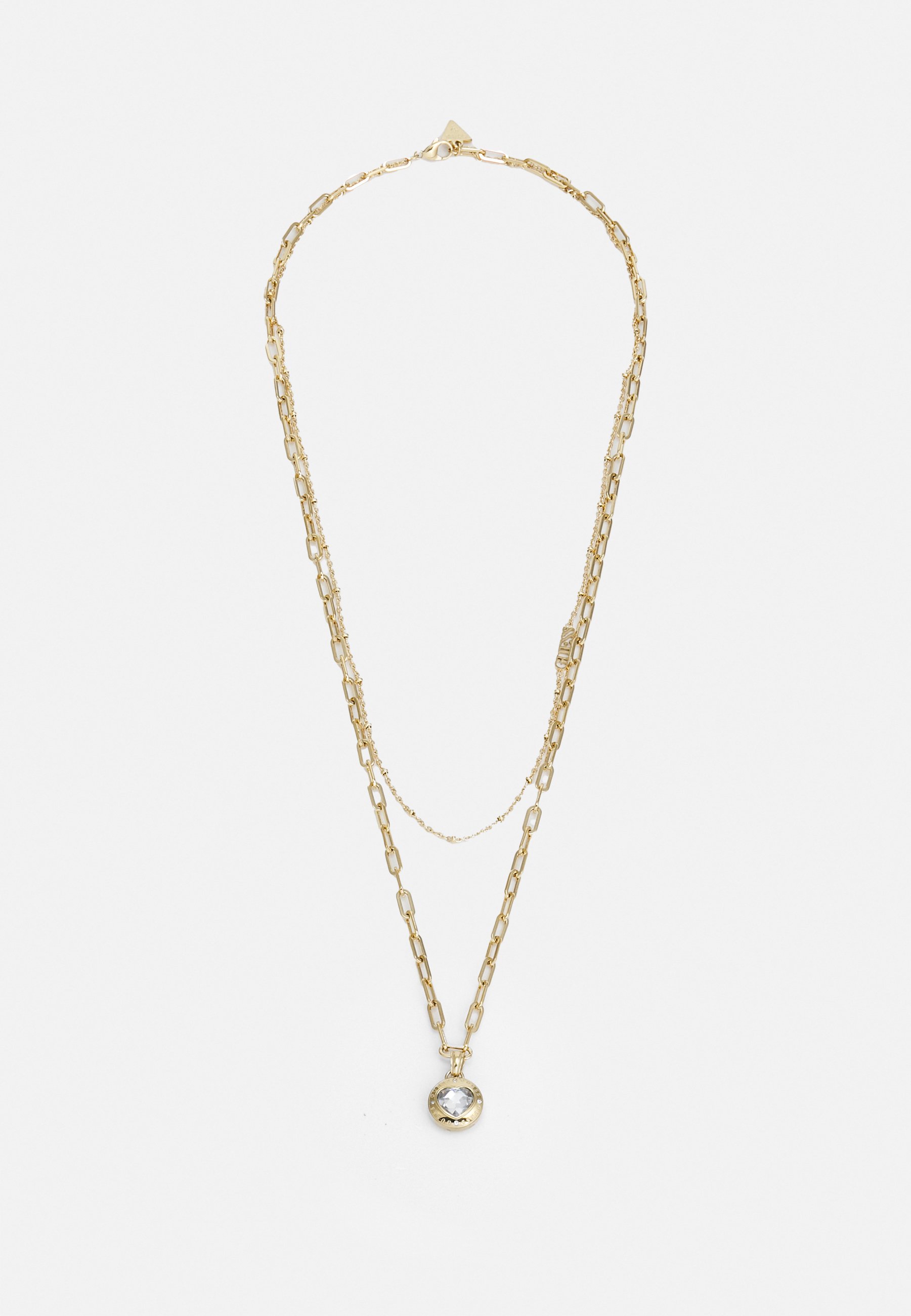 Collier personnalisé plaqué or : Chaine perles roses et médaille