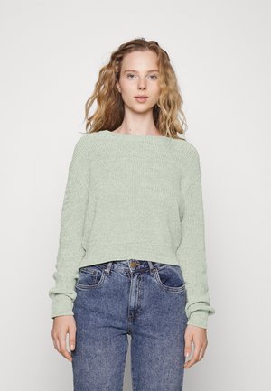 EVERYDAY CROP - Pullover - pistachio green/white