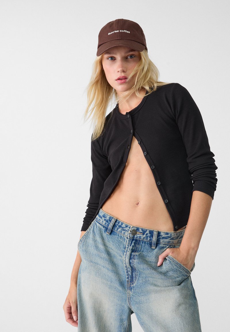 Stradivarius LONG SLEEVE - Cardigan - black