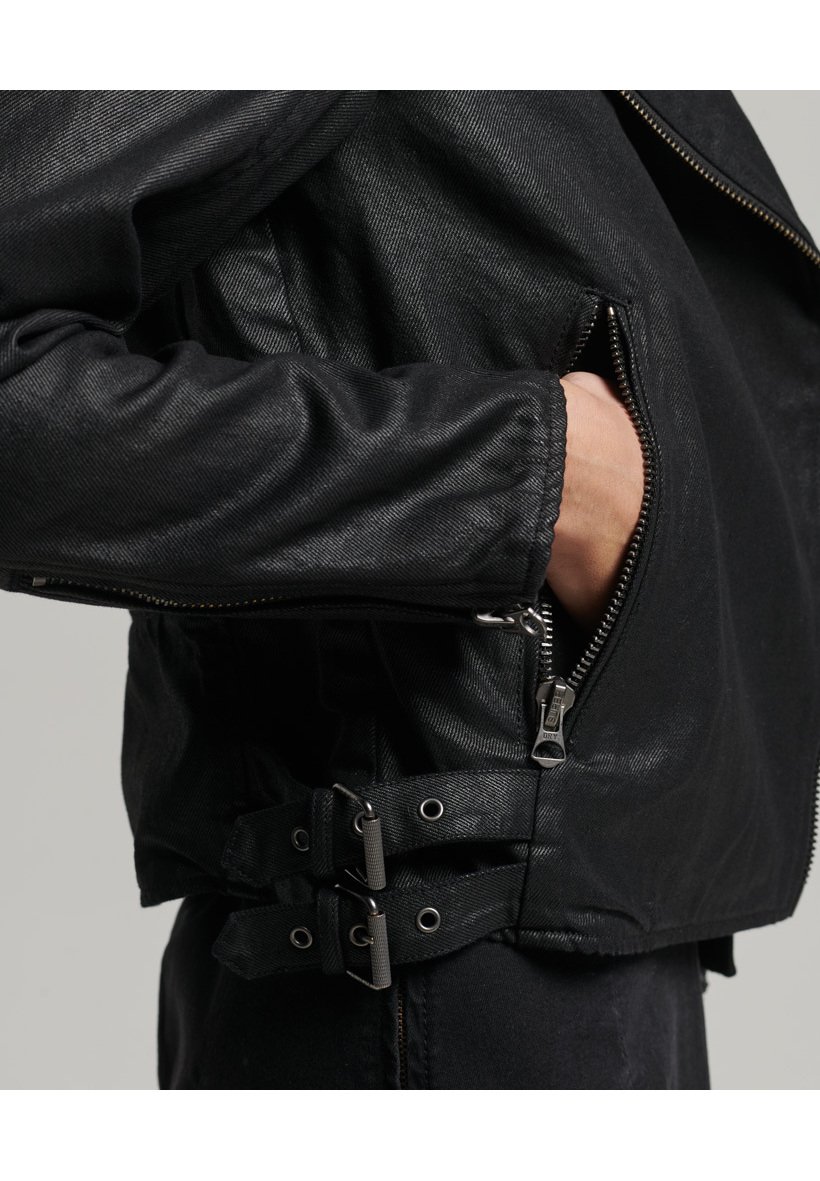 slim fit faux leather jacket womens