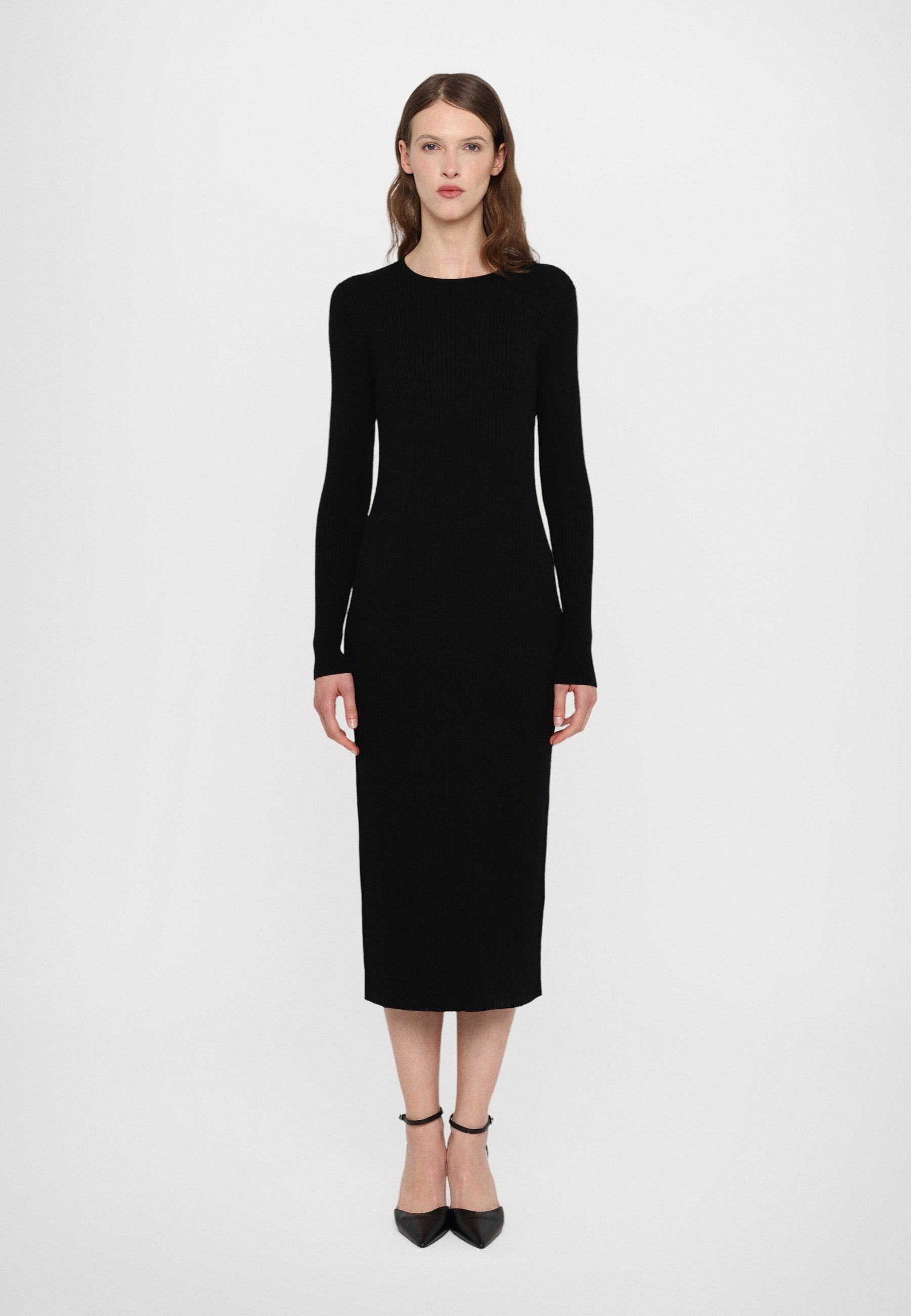 max mara black dress Spaghetti Straps Long Black Bridesmaid Wedding Party Dress – FancyVestido main image 1