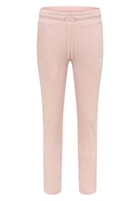 Ljusrosa slim-fit sweatpants med elastisk midja, dragsko, sidofickor och liten logotyp på höger lår.