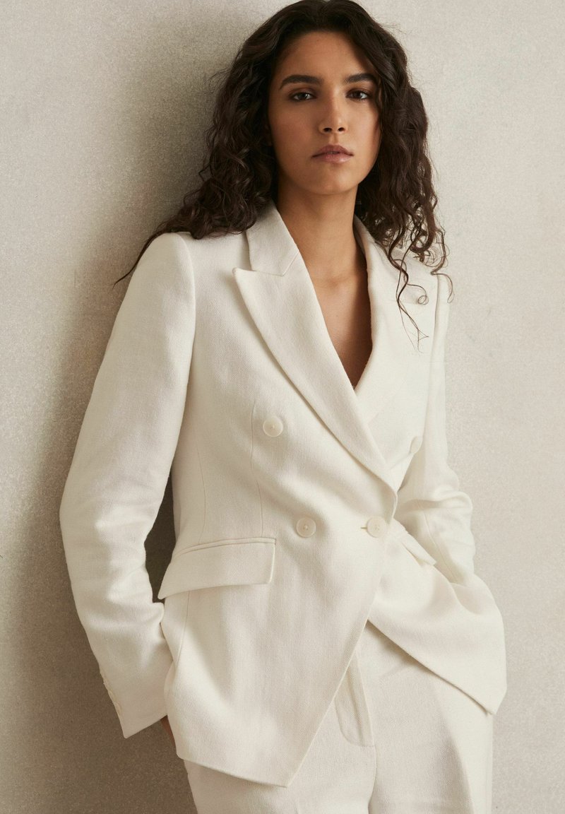 Reiss DEVON DOUBLE-BREASTED - Sacou - white
