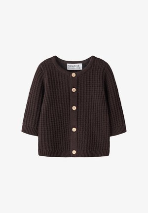 Name it, NBMOLIVAR LS KNIT CARD - Жилетка - chocolate plum