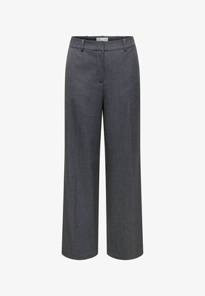JDY, WIDE-LEG TROUSERS JDYVALERIE STRAIGHT FIT WIDE-LEG TROUSERS - Pantalon classique - dark grey melange