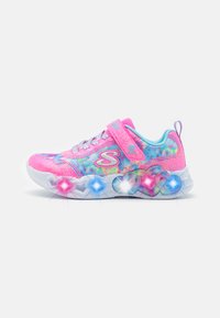 Skechers INFINITE HEART LIGHTS - Trainers - pink sparkle/multi-coloured