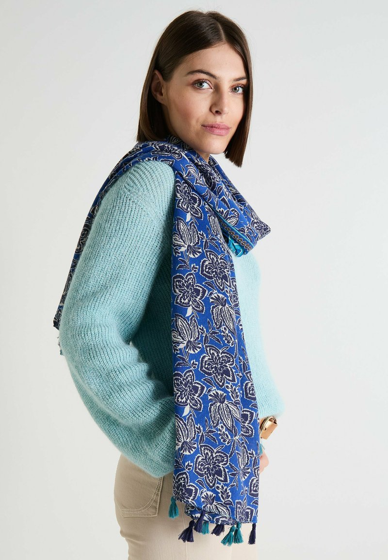 Grain de Malice ETOLE IMPRIMÉ FLEURS - Écharpe - bleu