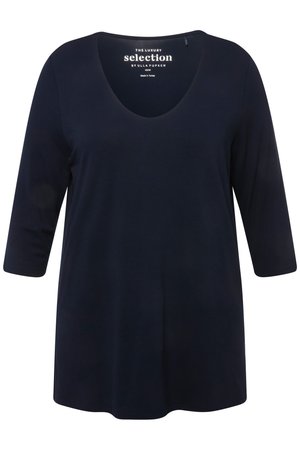 Ulla Popken, TIEFER RUNDHALSAUSSCHNITT  - Long sleeved top - dark blue