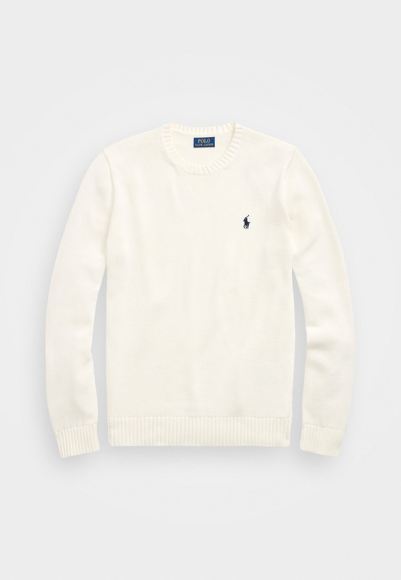 Polo Ralph Lauren COTTON CREWNECK SWEATER - Strikkegenser - deckwash white