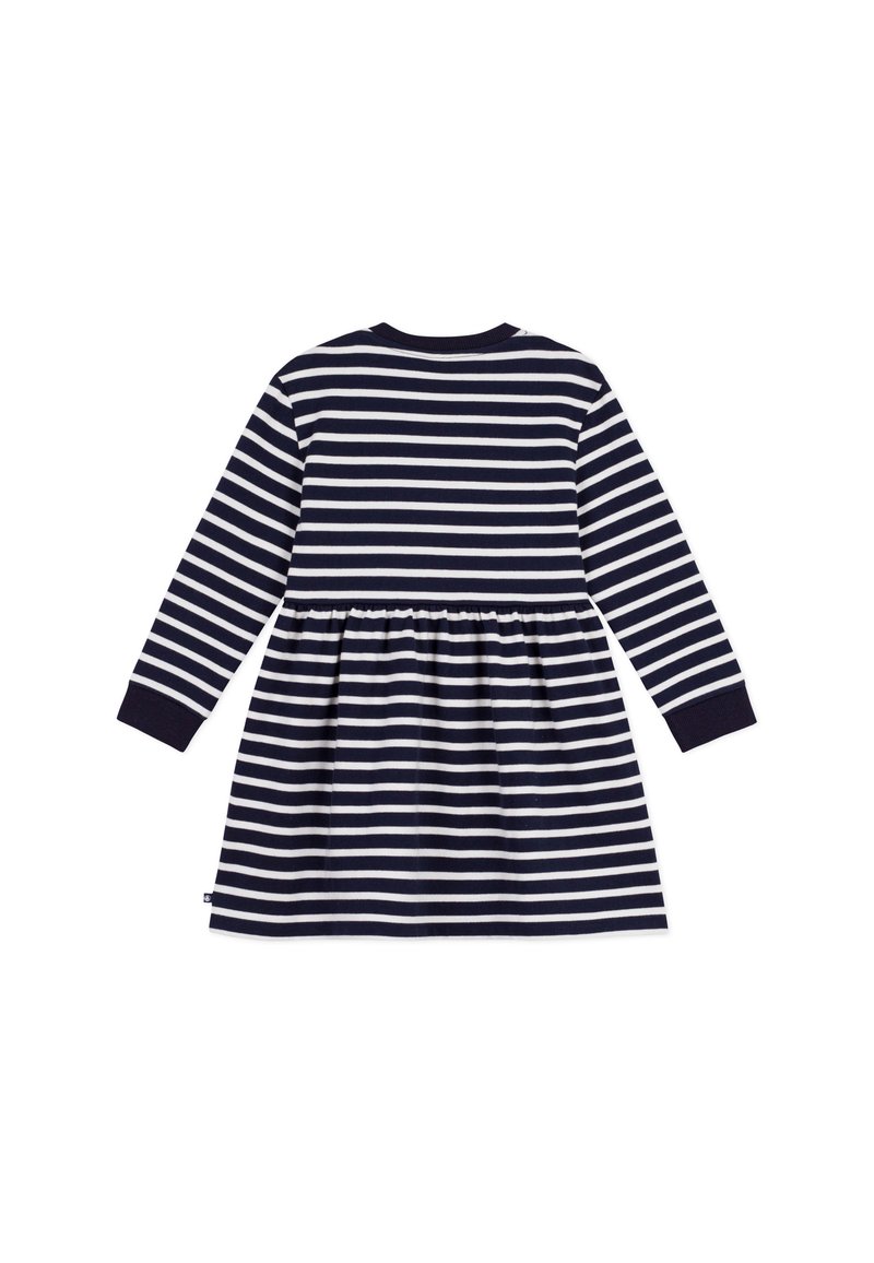 Petit Bateau STRIPES Vestito di maglina smoking marshmallow