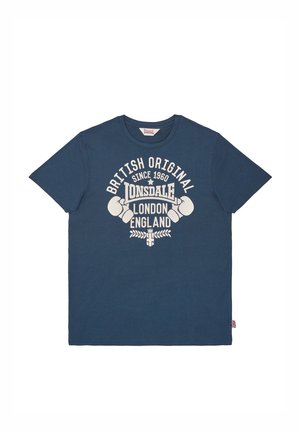 Lonsdale, LONSDALE HERREN T-SHIRT NORMALE PASSFORM CATTERICK - T-shirt print - dark blue ecru