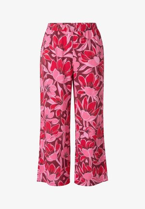 MIAMODA, HOSE, GERADES, WEITES BEIN, BLUMENMUSTER - Pantalon classique - dark claret