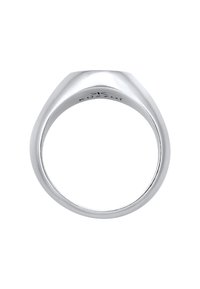 Silberner Ring mit glatter, polierter Oberfläche. Verfügt über ein abgerundetes, leicht konisches Design. Der Innenteil des Rings zeigt eine Markengravur.