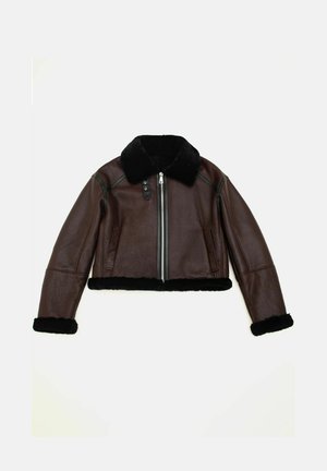 SHEARLING - Leren jas - bordeaux