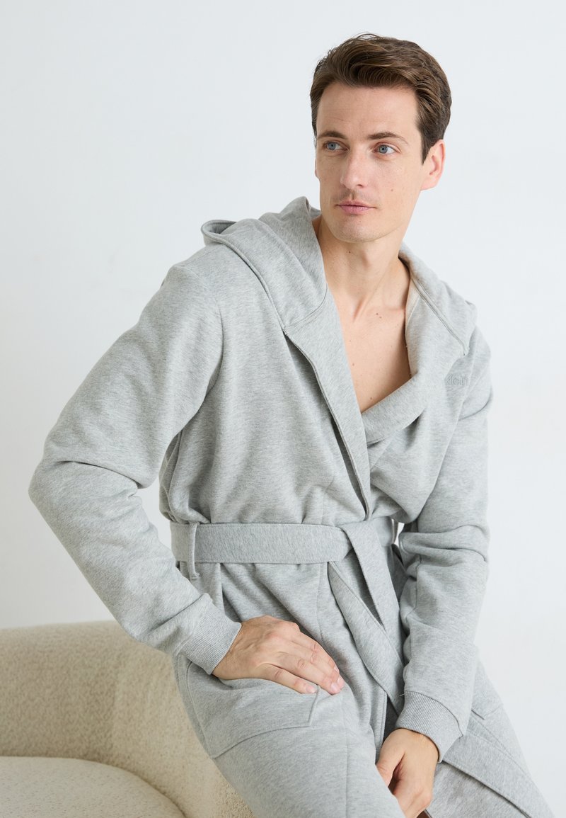 Calvin Klein Underwear HOODED ROBE - Dressing gown - grey heather/grey -  Zalando.ie