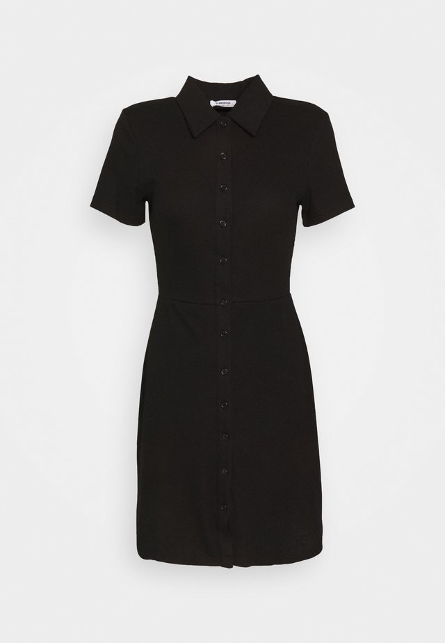 COLLARED DRESS WITH BUTTON DETAIL - Hverdagskjoler - black